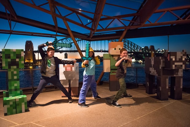 Minecraft competition brings fights and fist bumps to the Sydney Opera House