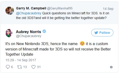Minecraft “Better Together Update” Not Coming To New 3DS Version Of The Game