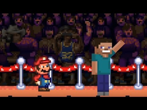Mario takes on Minecraft Guy in battle of the video games