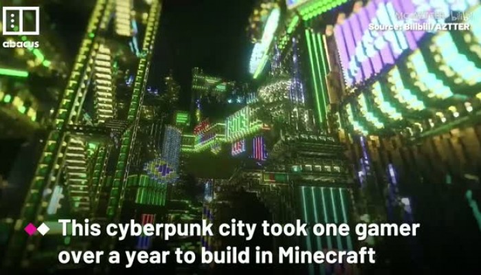 One gamer spent a year building this cyberpunk city in Minecraft