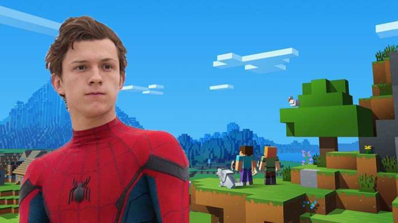 Включи minecraft man. Том Холланд майнкрафт. Человек паук в МАЙНКРАФТЕ. Фото человека паука в МАЙНКРАФТЕ. Фото человек паук майнкрафт.