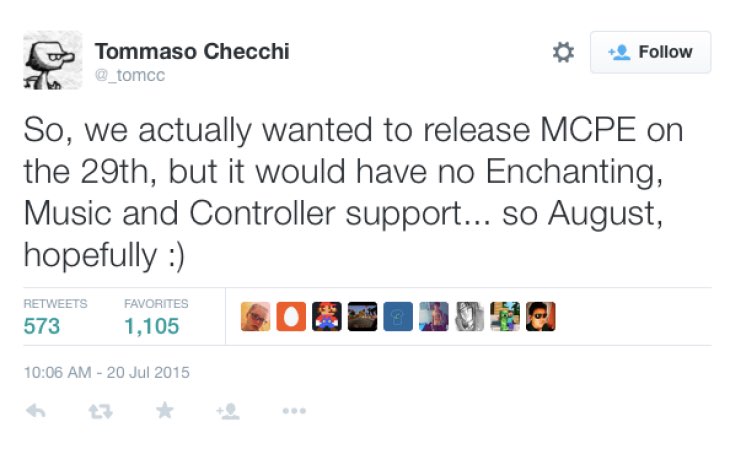 Minecraft 0.12.0 PE release date in August