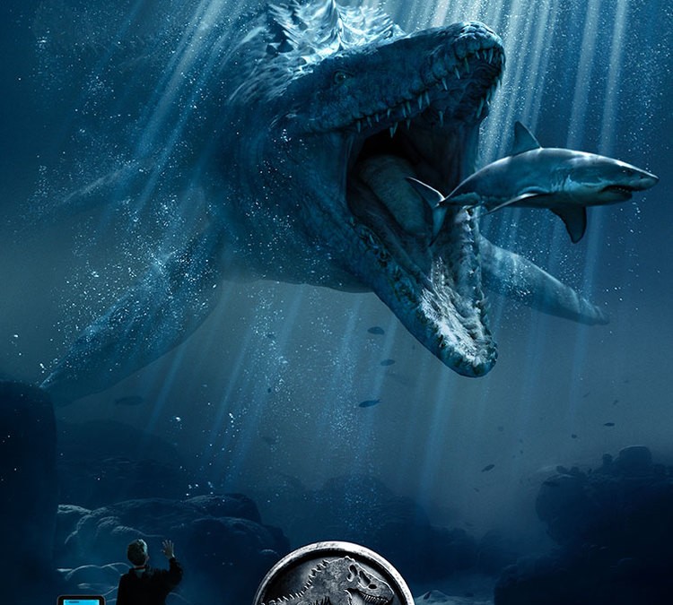 New JURASSIC WORLD poster features the MOSASAURUS